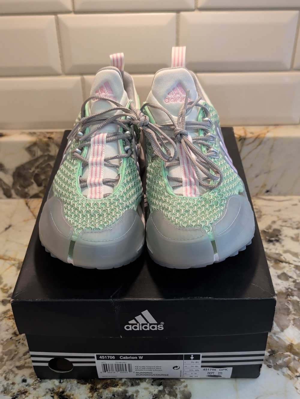 Adidas Women's Knit Sneakers in Mint and Light Pink - 2005 Super Rare